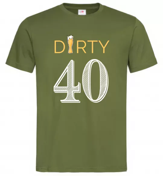 Мужская футболка Dirty 40 beer Оливковый фото
