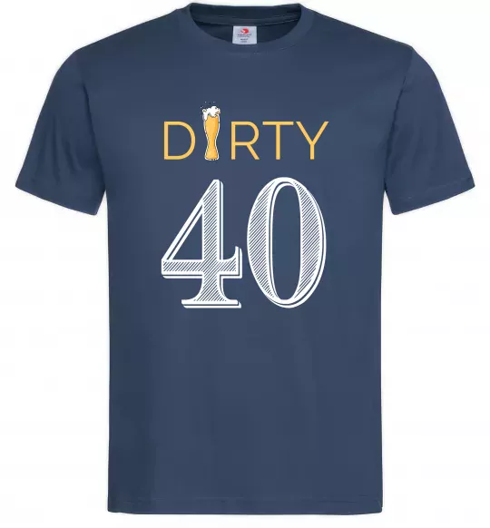 Мужская футболка Dirty 40 beer Темно-синий фото