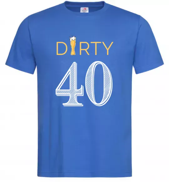 Мужская футболка Dirty 40 beer Ярко-синий фото