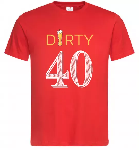 Мужская футболка Dirty 40 beer Красный фото
