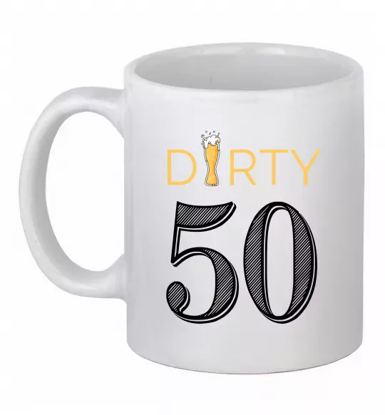 Чашка керамическая Dirty 50 beer Белый фото