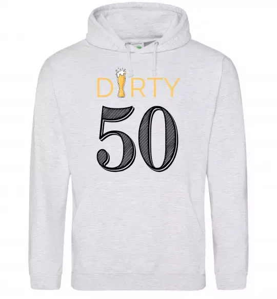 Чоловіча толстовка (худі) Dirty 50 beer Сірий меланж фото
