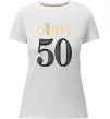 Женская премиум футболка Dirty 50 beer Белый фото