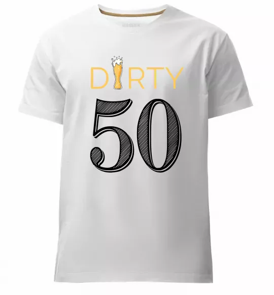 Мужская премиум футболка Dirty 50 beer Белый фото