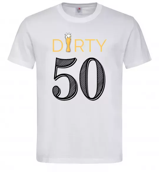 Чоловіча футболка Dirty 50 beer Білий фото