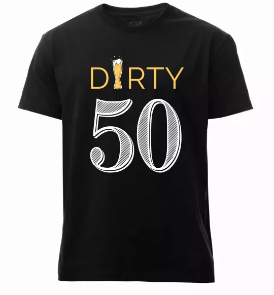 Мужская премиум футболка Dirty 50 beer Черный фото