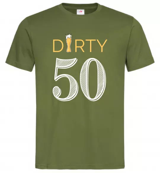 Чоловіча футболка Dirty 50 beer Оливковий фото