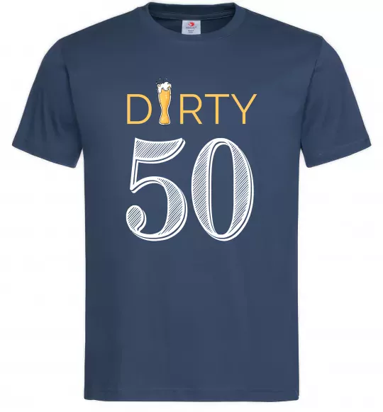 Чоловіча футболка Dirty 50 beer Темно-синій фото