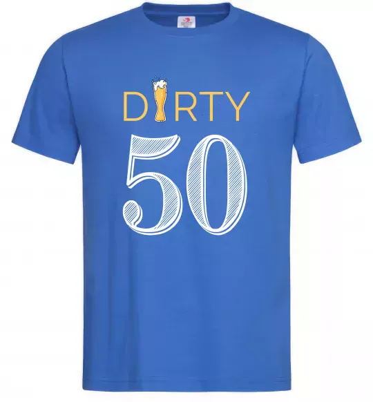 Чоловіча футболка Dirty 50 beer Яскраво-синій фото