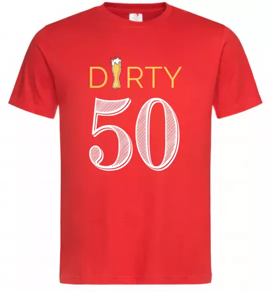 Чоловіча футболка Dirty 50 beer Червоний фото