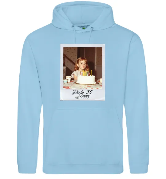 Мужская толстовка (худи) Dirty 30 Ваше дитяче фото Голубой фото