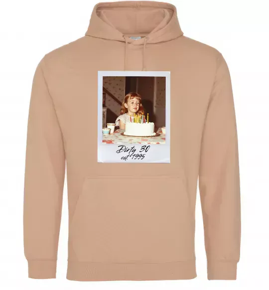 Женская толстовка (худи) Dirty 30 Ваше дитяче фото Песочный фото