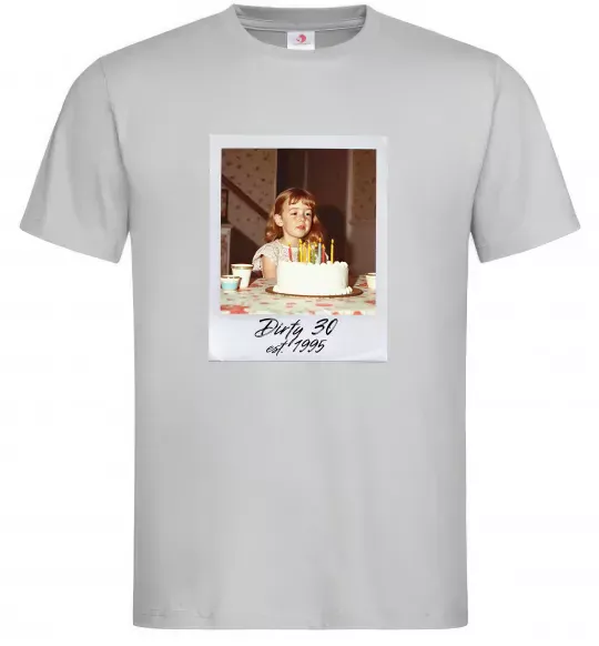 Мужская футболка Dirty 30 Ваше дитяче фото Серый фото