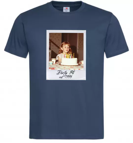 Мужская футболка Dirty 30 Ваше дитяче фото Темно-синий фото