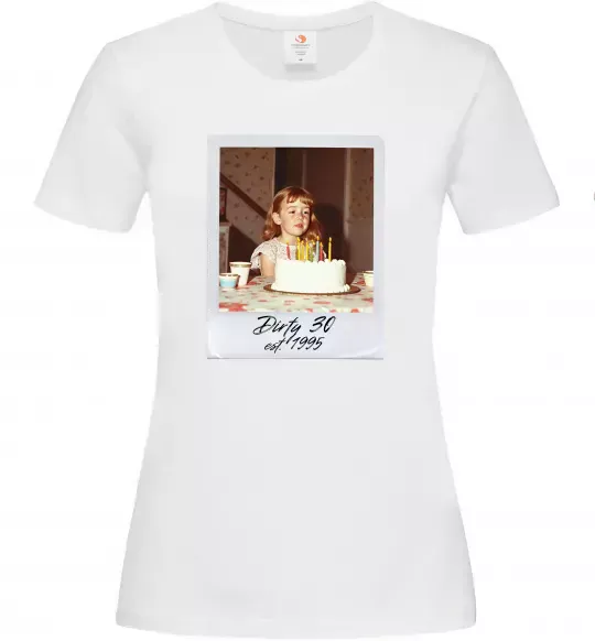 Женская футболка Dirty 30 Ваше дитяче фото Белый фото