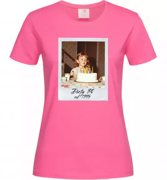 Женская футболка Dirty 30 Ваше дитяче фото Ярко-розовый фото