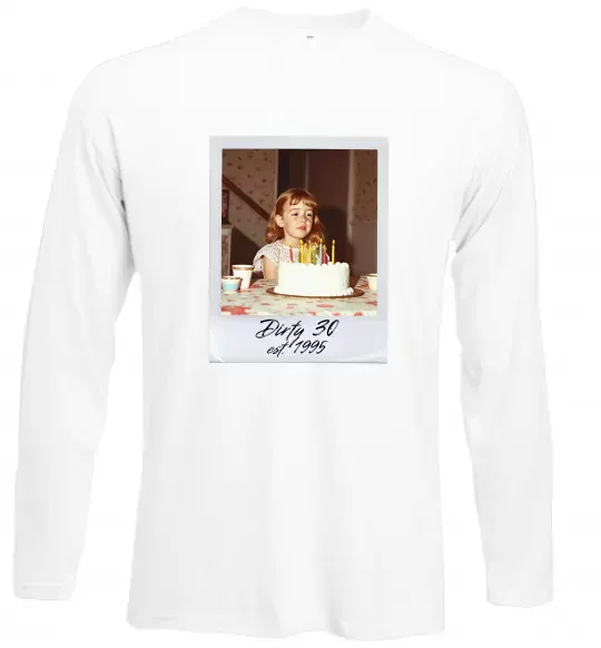 Лонгслив Dirty 30 Ваше дитяче фото Белый фото