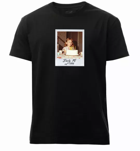 Мужская премиум футболка Dirty 30 Ваше дитяче фото Черный фото