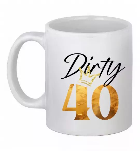 Чашка керамическая Dirty 40 golden Белый фото