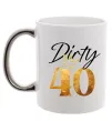 Чашка с цветной ручкой Dirty 40 golden Серебро фото