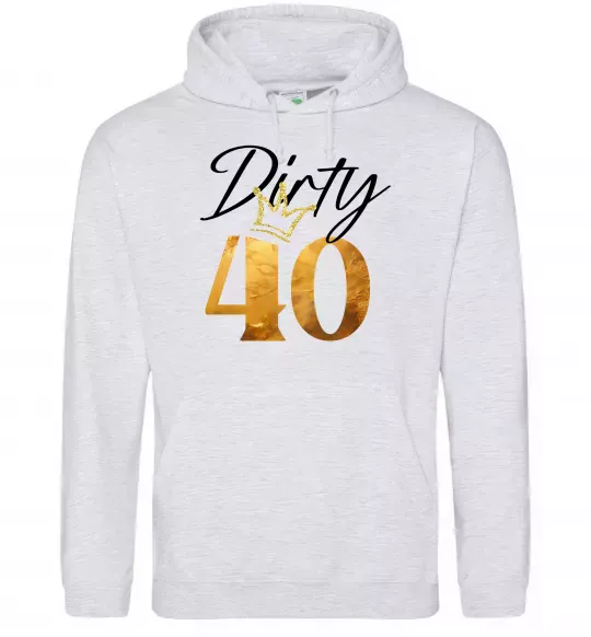 Мужская толстовка (худи) Dirty 40 golden Серый меланж фото