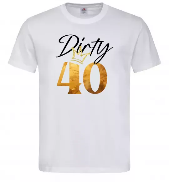 Чоловіча футболка Dirty 40 golden Білий фото