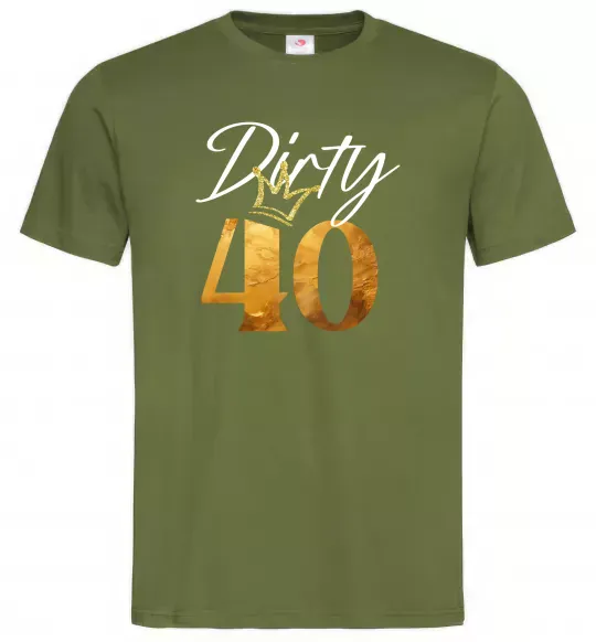 Чоловіча футболка Dirty 40 golden Оливковий фото