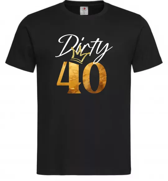 Чоловіча футболка Dirty 40 golden Чорний фото