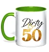 Чашка с цветной ручкой Dirty 50 golden Лаймовый фото