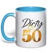 Чашка с цветной ручкой Dirty 50 golden Голубой фото