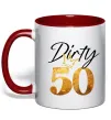 Чашка с цветной ручкой Dirty 50 golden Красный фото
