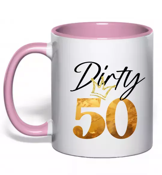 Чашка с цветной ручкой Dirty 50 golden Нежно розовый фото