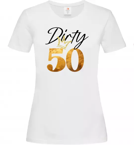 Женская футболка Dirty 50 golden Белый фото