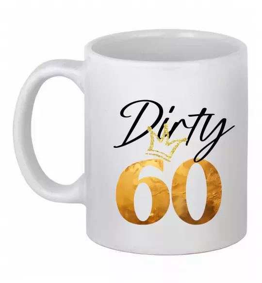 Чашка керамическая Dirty 60 golden Белый фото