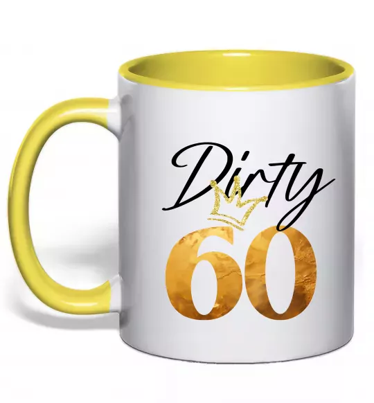 Чашка з кольоровою ручкою Dirty 60 golden Сонячно жовтий фото