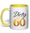 Чашка з кольоровою ручкою Dirty 60 golden Сонячно жовтий фото