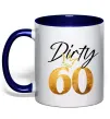 Чашка з кольоровою ручкою Dirty 60 golden Глибокий темно-синій фото