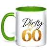 Чашка з кольоровою ручкою Dirty 60 golden Лаймовий фото