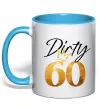Чашка з кольоровою ручкою Dirty 60 golden Блакитний фото