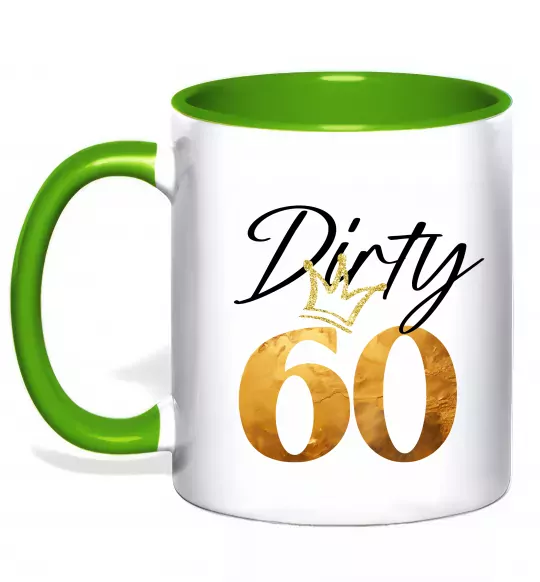 Чашка з кольоровою ручкою Dirty 60 golden Зелений фото