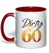 Чашка з кольоровою ручкою Dirty 60 golden Червоний фото