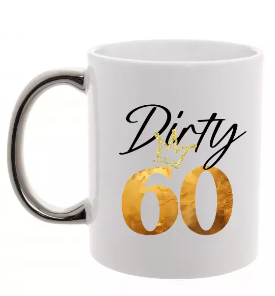 Чашка з кольоровою ручкою Dirty 60 golden Срібло фото