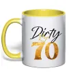 Чашка з кольоровою ручкою Dirty 70 golden Сонячно жовтий фото