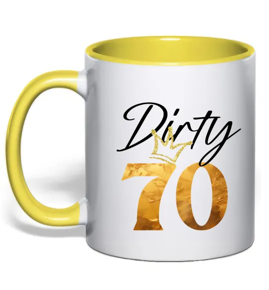 Чашка с цветной ручкой Dirty 70 golden Лимонный фото