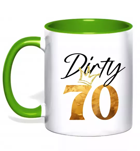 Чашка з кольоровою ручкою Dirty 70 golden Зелений фото