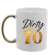 Чашка з кольоровою ручкою Dirty 70 golden Золото фото