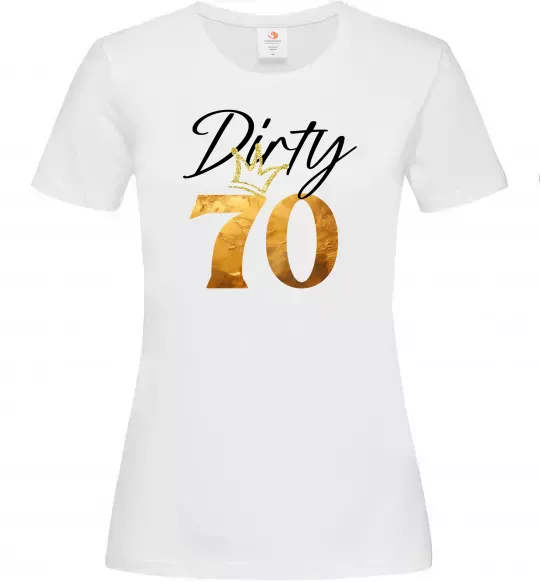 Женская футболка Dirty 70 golden Белый фото