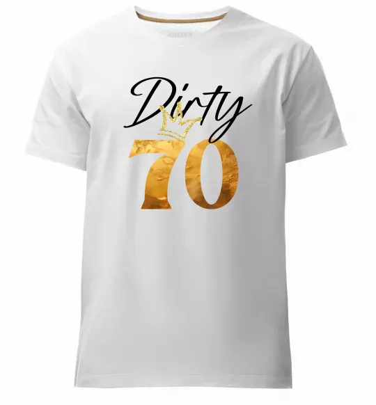 Чоловіча преміум футболка Dirty 70 golden Білий фото