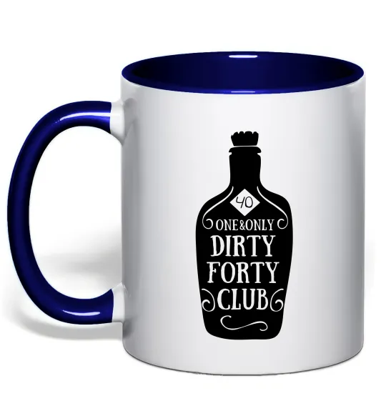 Чашка с цветной ручкой Dirty forty club Глубокий темно-синий фото