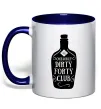 Чашка с цветной ручкой Dirty forty club Глубокий темно-синий Чашка с цветной ручкой Dirty forty club Глубокий темно-синий фото